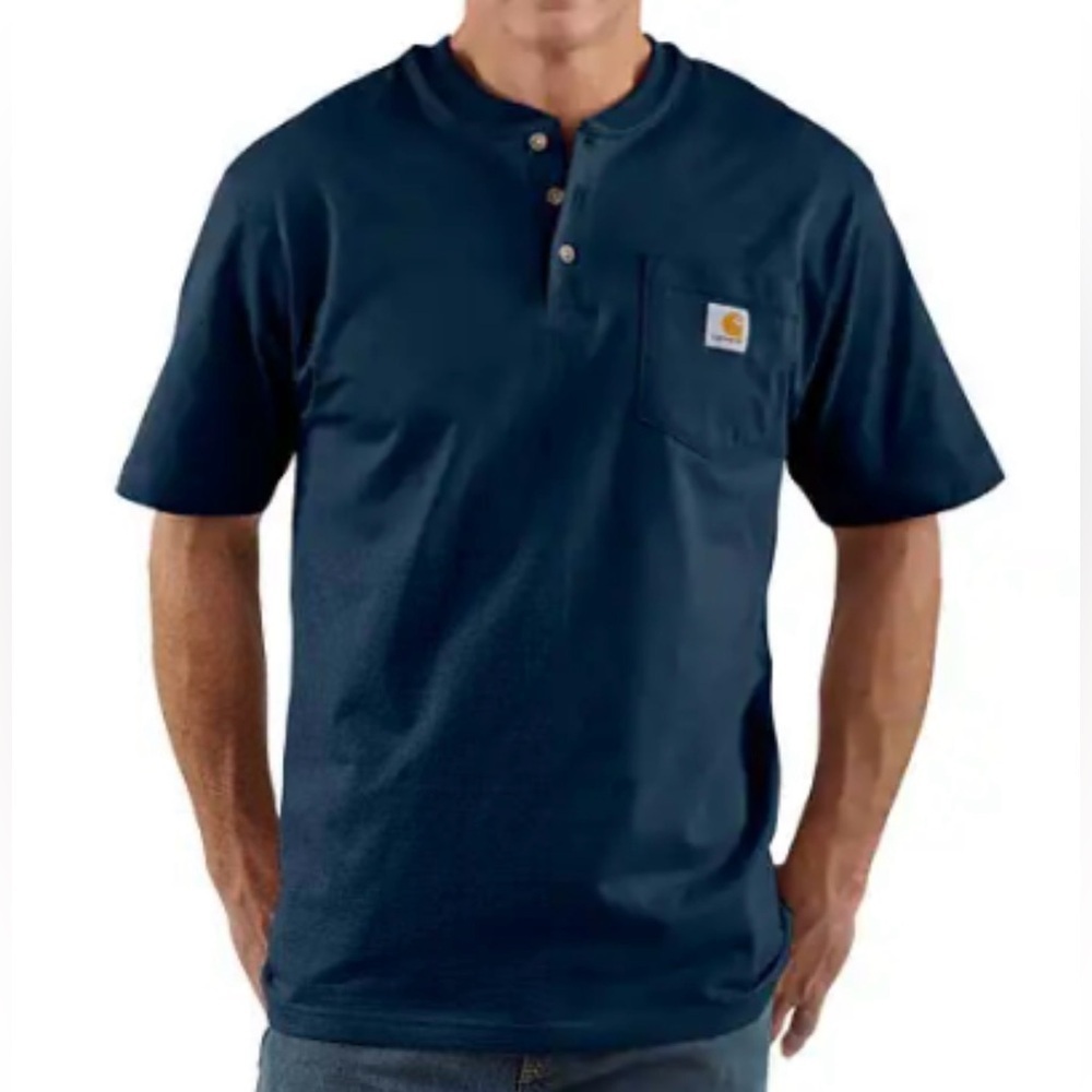 Carhartt Men's Teal Button Down Shirt,Casual relaxed fit in cotton•closet staple